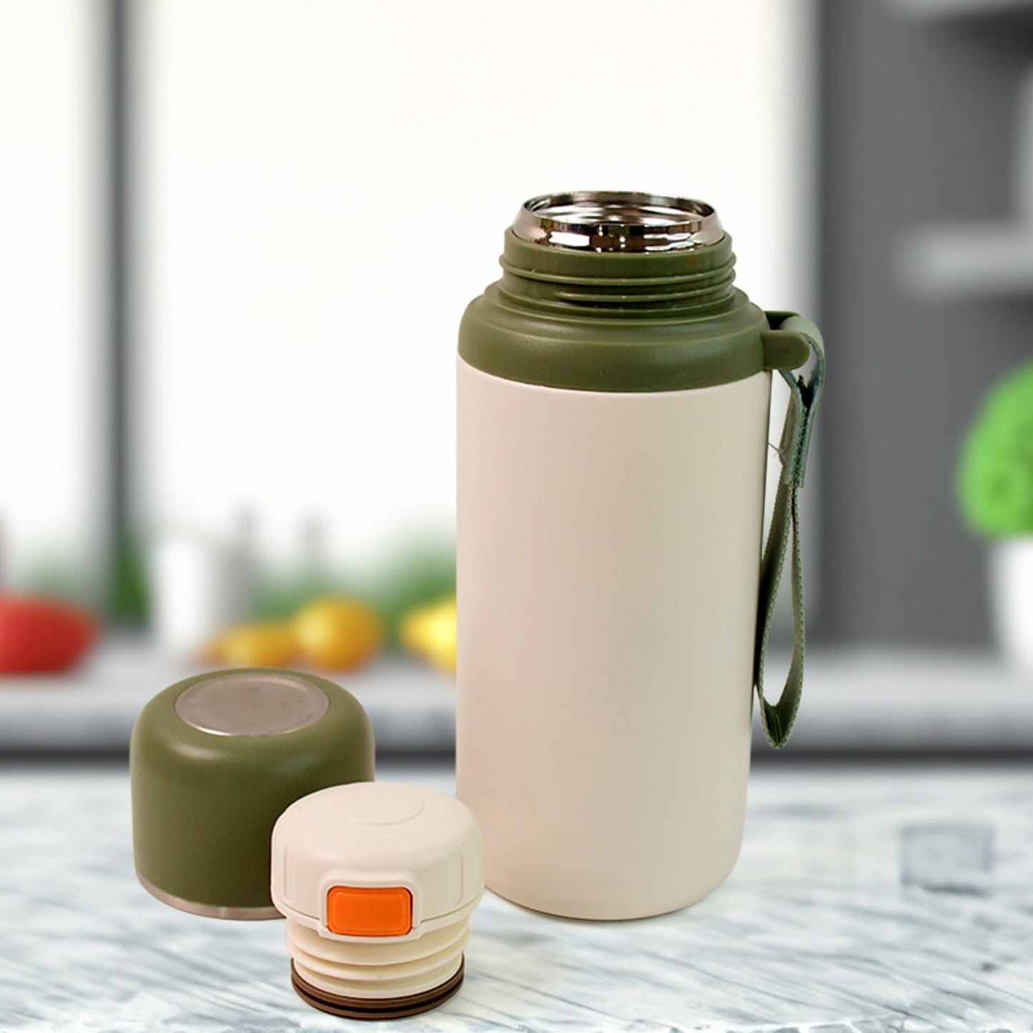 Stainless Steel Mug / Bottle Vacuum Insulated Cup Handle, Small Cup & Straw (650 ML)