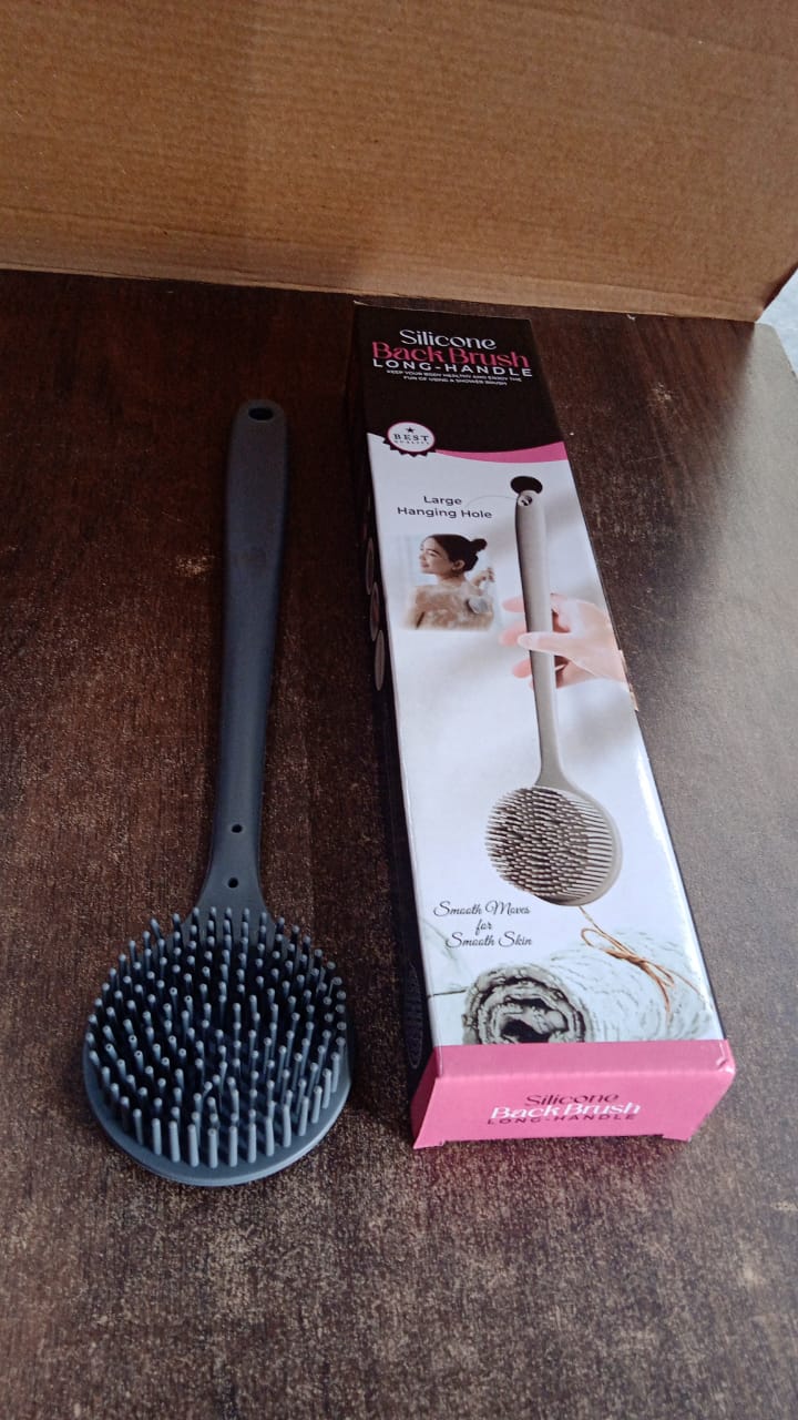 Silicone Back Scrubber Brush with Long Handle (1 Pc)