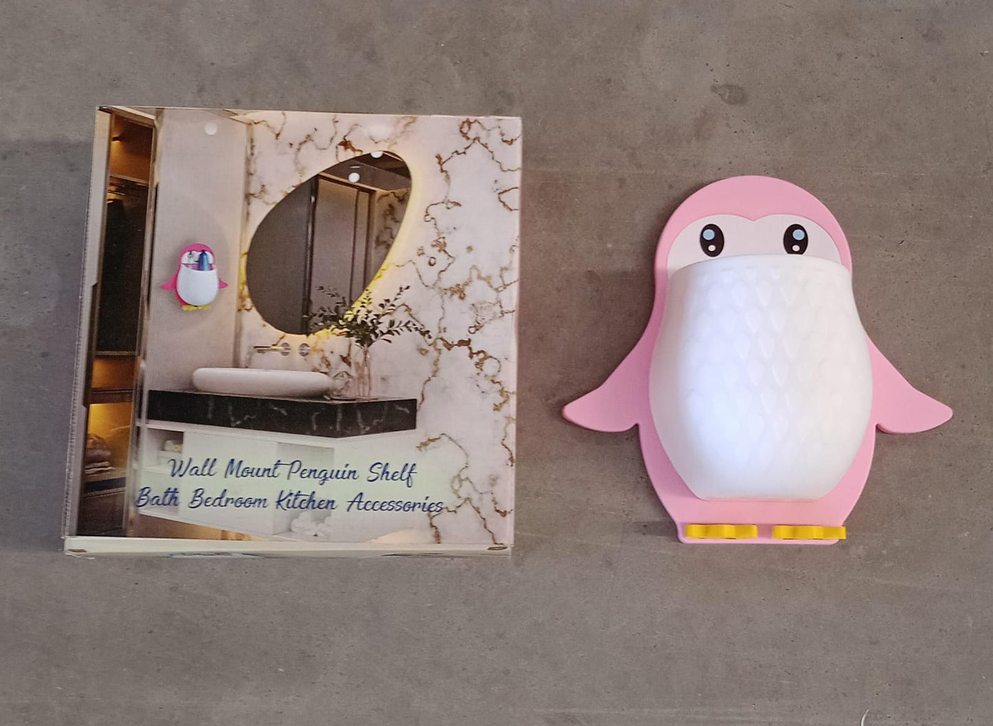 Penguin Storage Box, Wall Nightstand, Office Plastic Wall Mount