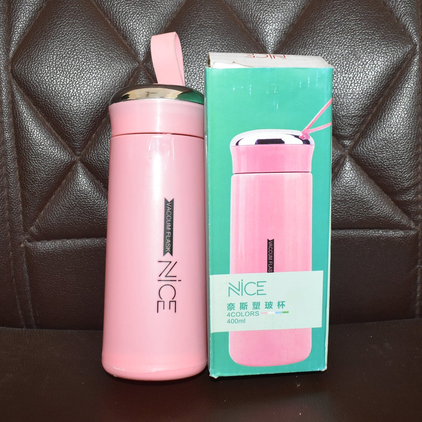 Water Bottle 400 ML Leak Proof Glass Bottle for Daily Water Intake 1 Pc