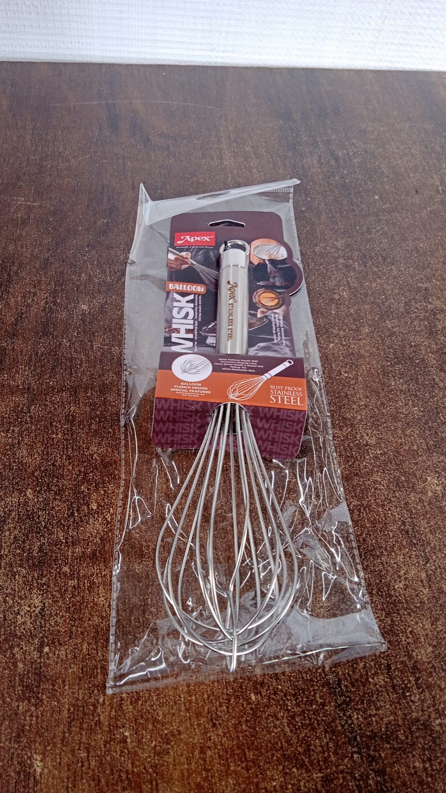 Apex Stainless Steel Medium Hand Whisk (1 Pc)