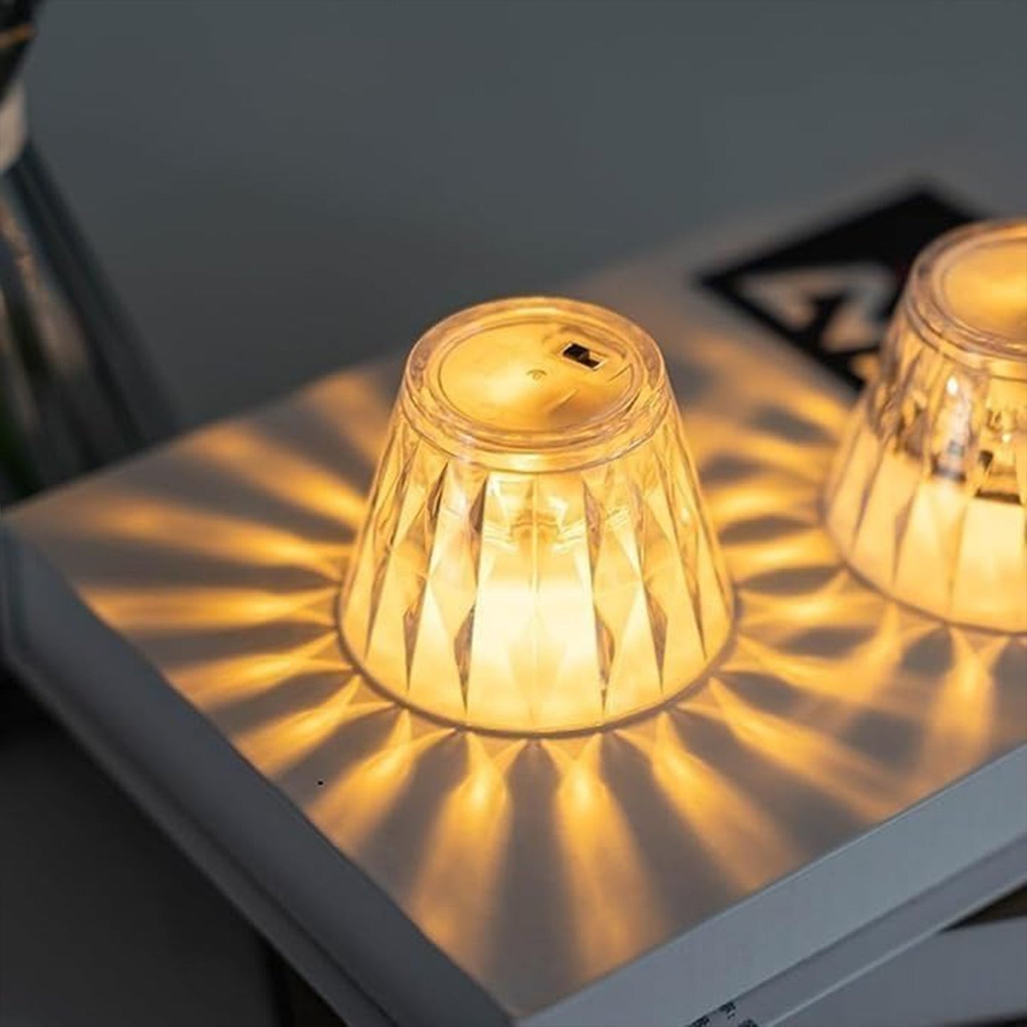 Cup-Shaped Crystal Table Lamp