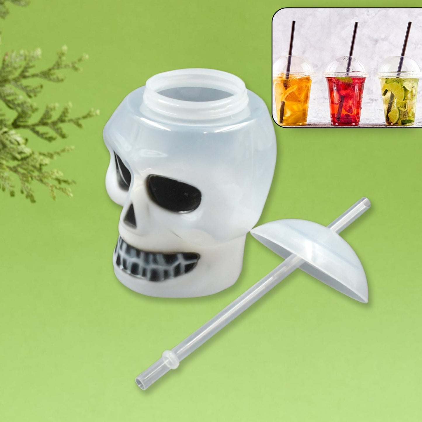 Ghost Face Bottle Water Bottle, Drinking Cup with Lid and Straw(1 Pc)