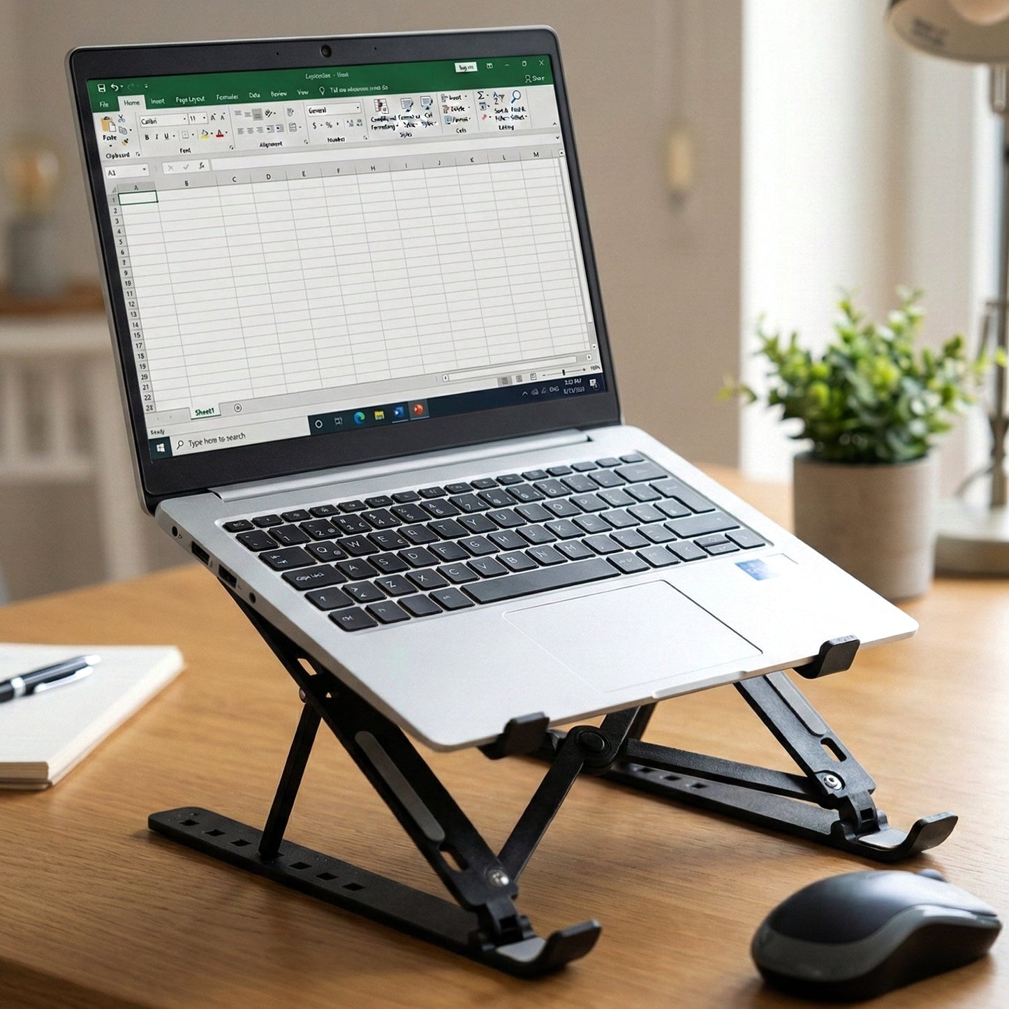 Plastic Adjustable Portable Tablet Stand – Ergonomic Holder Riser (Up to 14 inch)