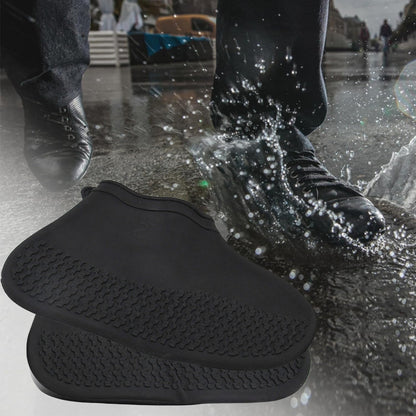 Non-Slip Silicone Waterproof Anti-Skid Reusable Shoe Covers (Small, 1 Pair)