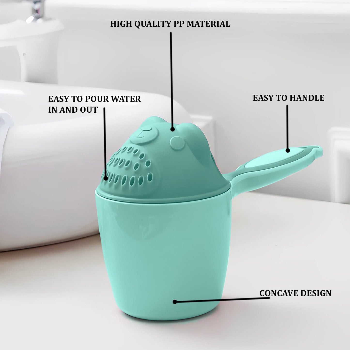 Baby Shampoo Shower Cup – Safe Soft Bath Tumbler for Kids’ Hair Washing