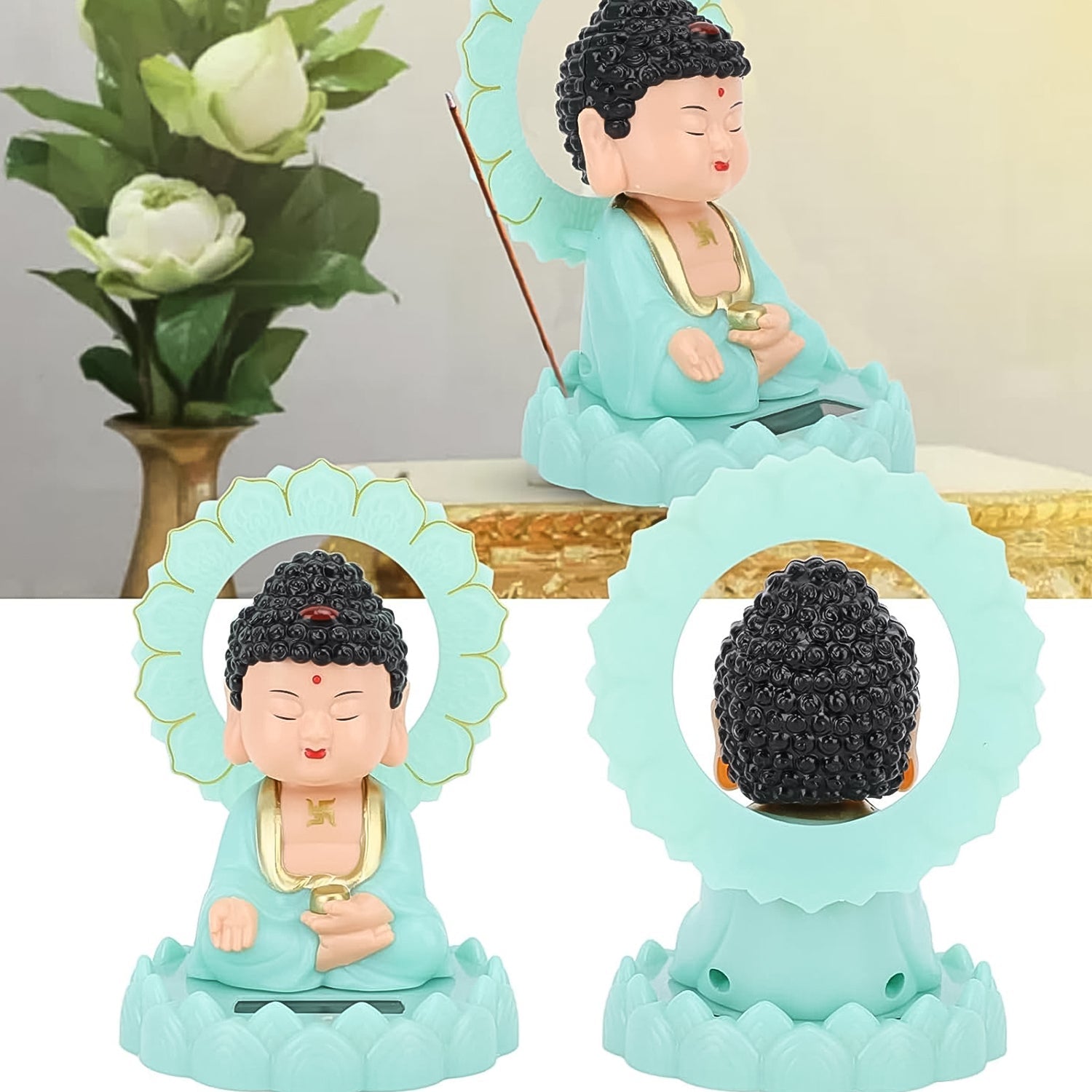 Solar Powered Moving Head Buddha