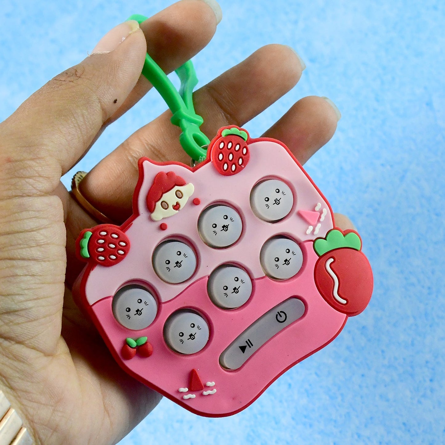 Cartoon Push Button Keychain Toy - (1 Pc)