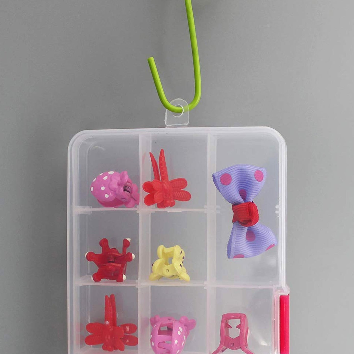 15-Grid Clear Plastic Jewelry Organizer Box with Dividers (1 Pc)
