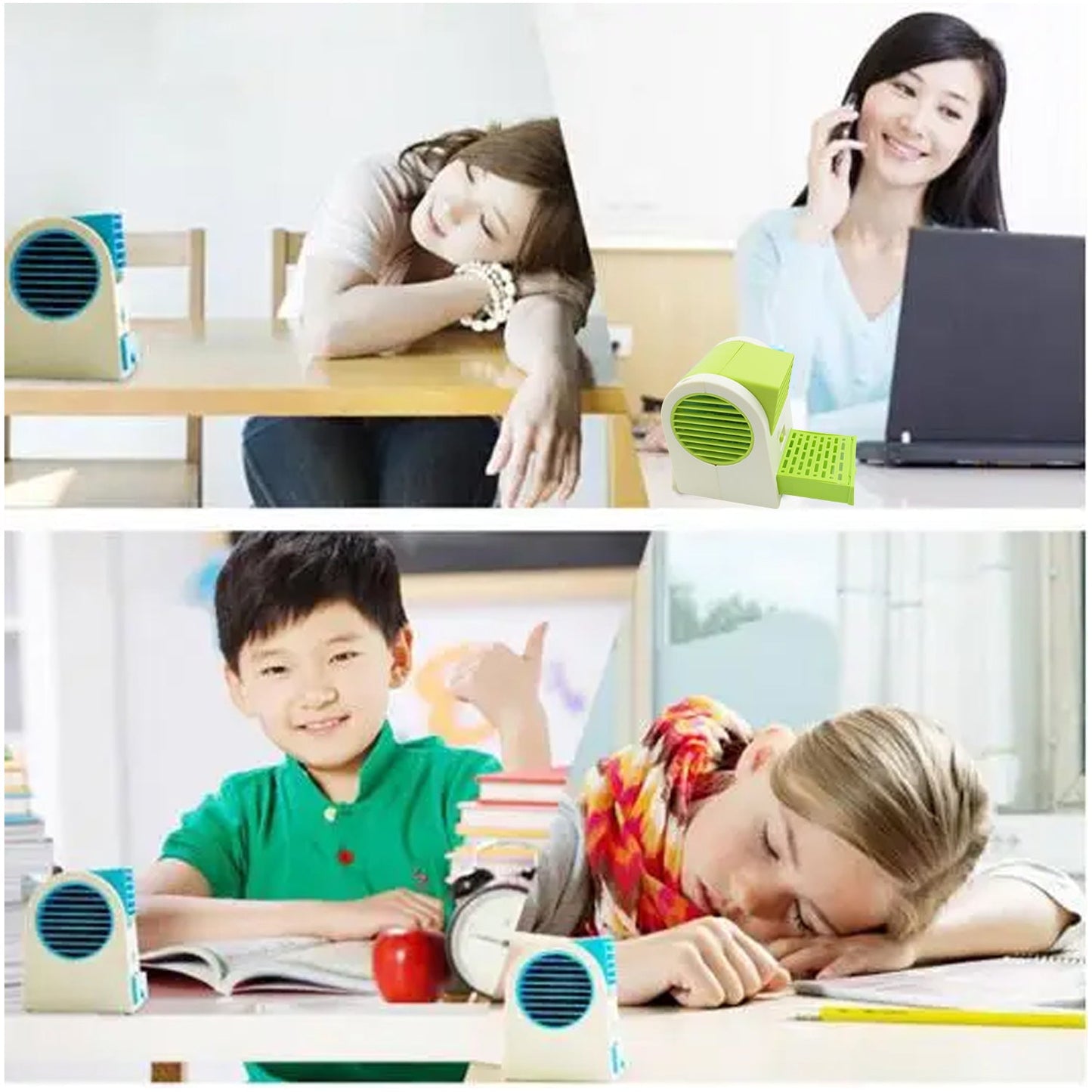 Rechargeable Mini Personal Air Cooler – Desktop Cooling Fan