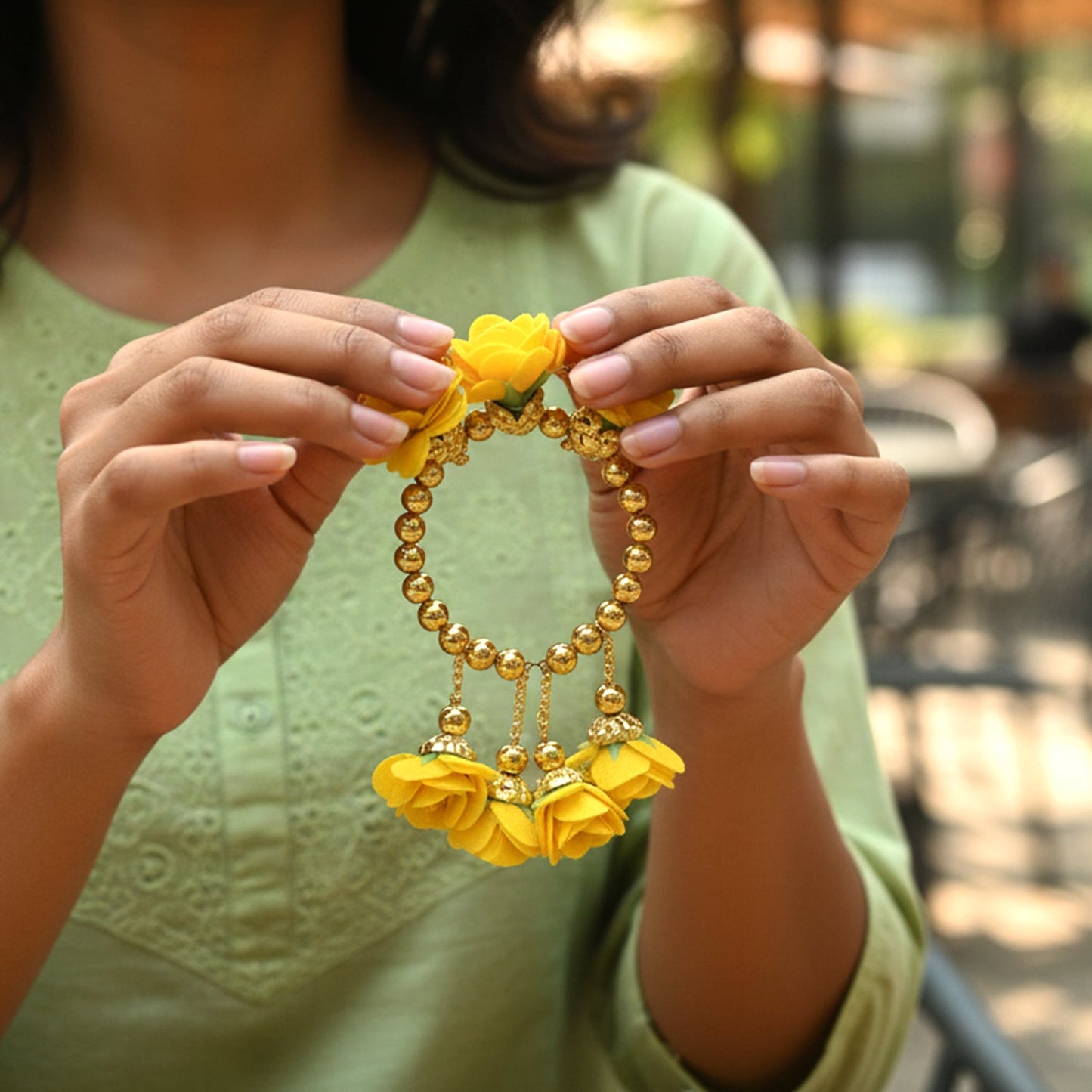 Artificial Flower Bracelet