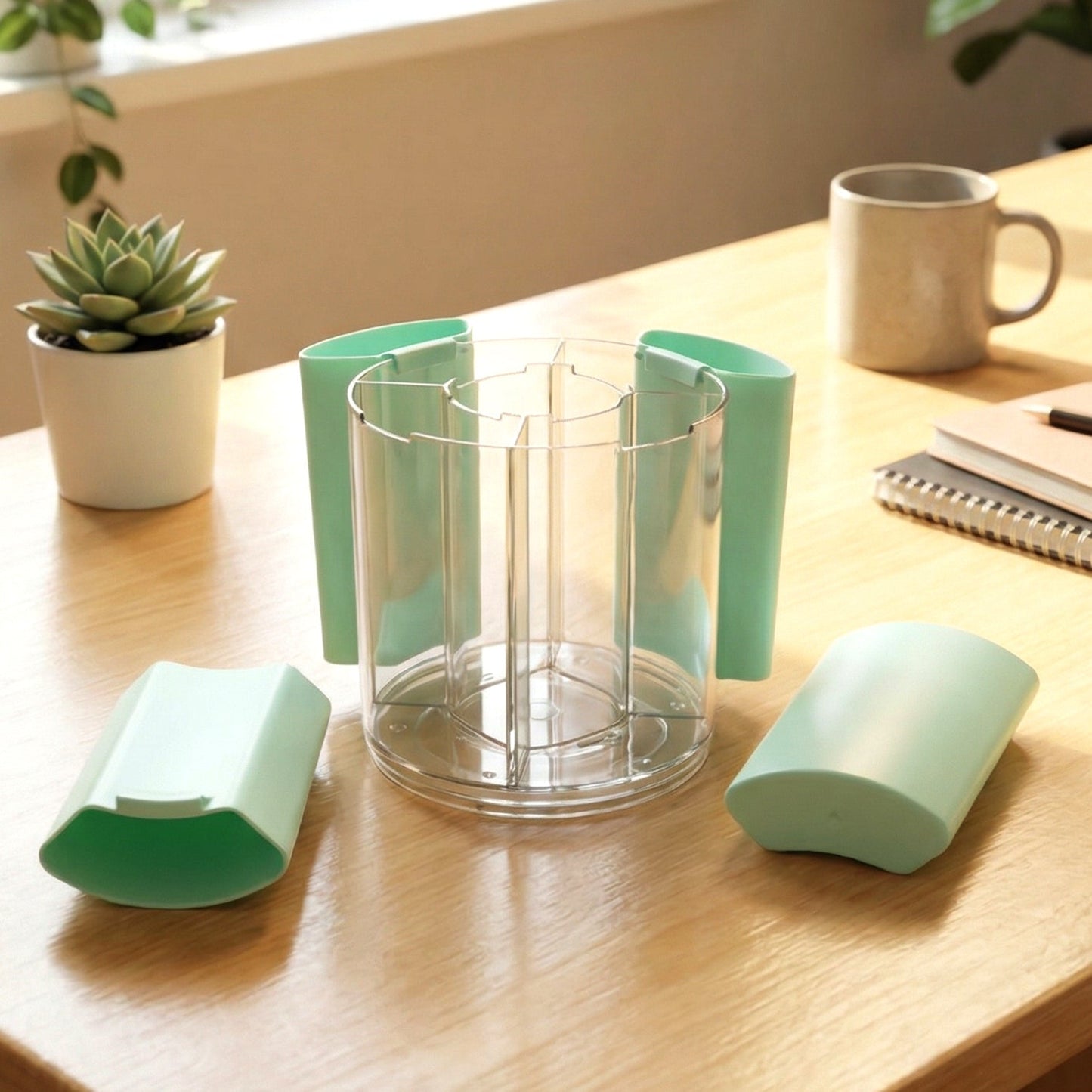 Multipurpose 5 Compartment Rotating Pen Holder (1 Pc)