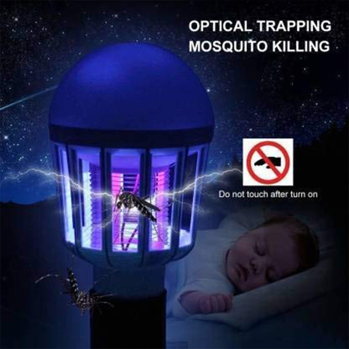 5W Mosquito Killer Lamp E27 LED Zapper for Summer Insects & Moths