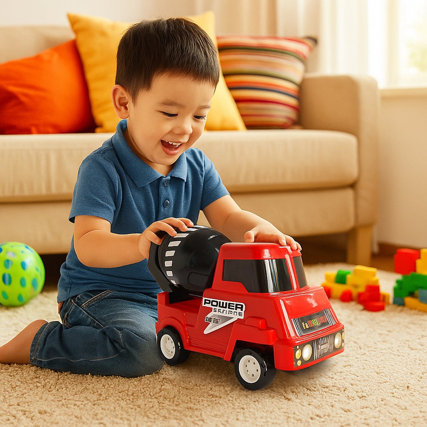 Cement mixer toy truck