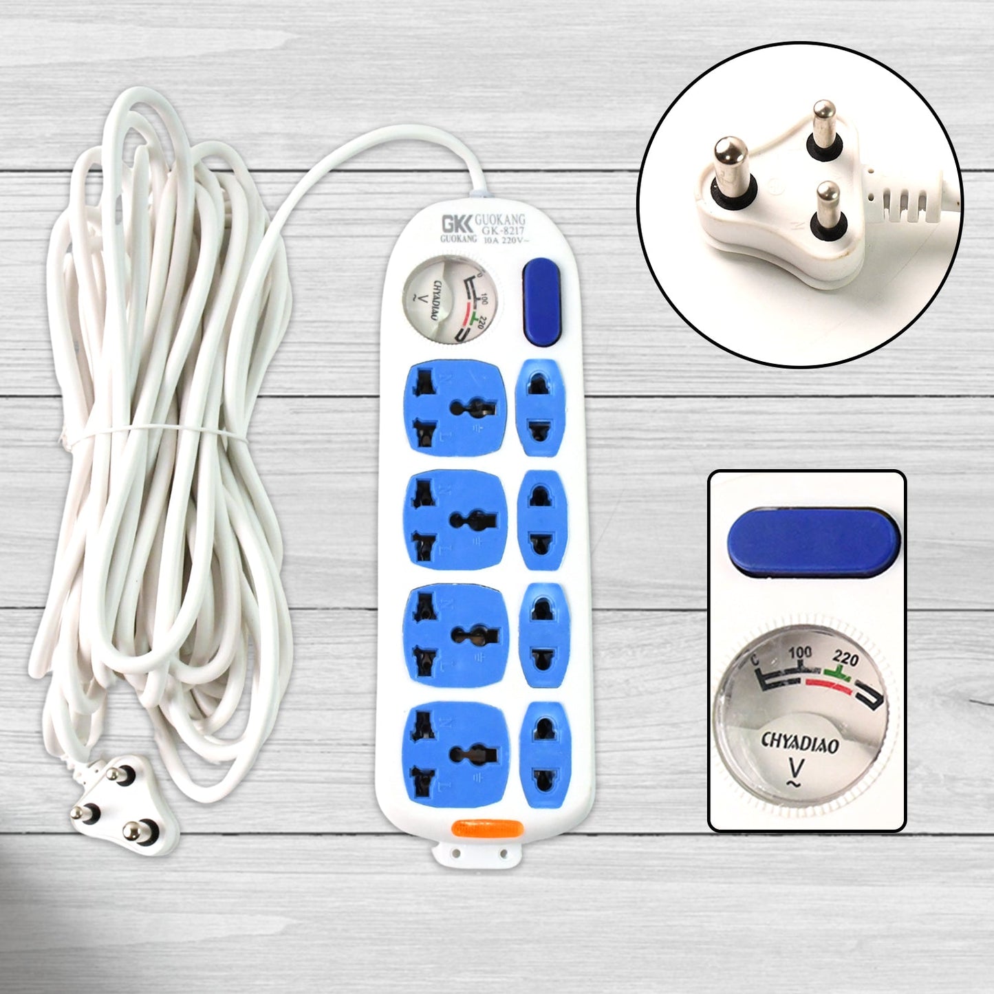 8 socket Heavy Duty Power Extension Board (10 mtr. / 1 Pc)