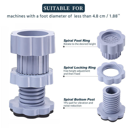Washing machine support, anti vibration washing machine support adjustable washer anti vibrasion pads, washer & dryer pedestals, Washing Machine Accessory Anti- Skid Pad PVC Lifting Pad Non-Slip ( 1 Pc )