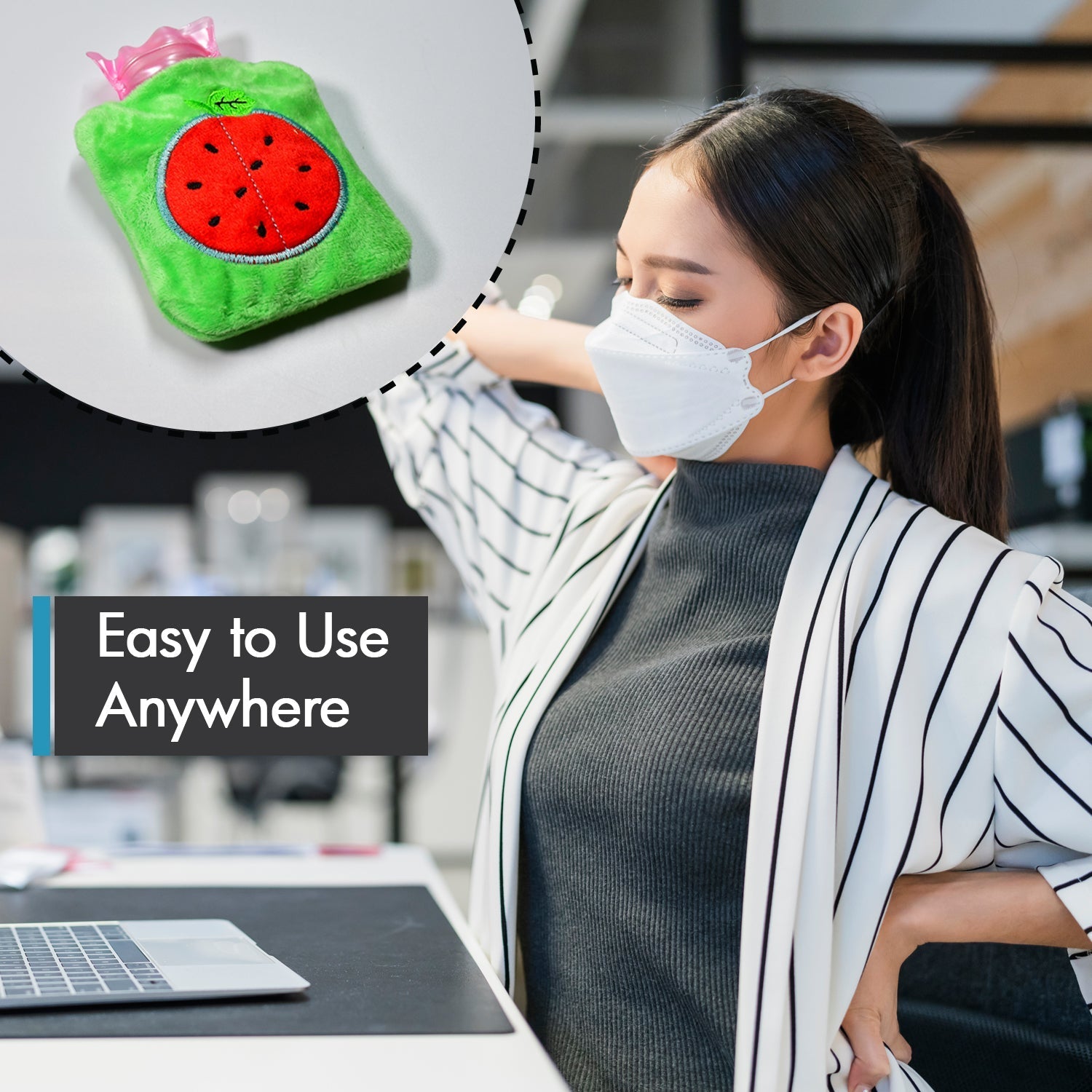 Mini hot water bottle watermelon