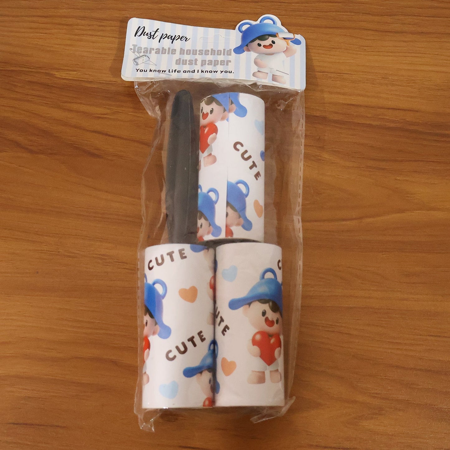 Reusable Sticky Lint Roller with Handle (1 Set)