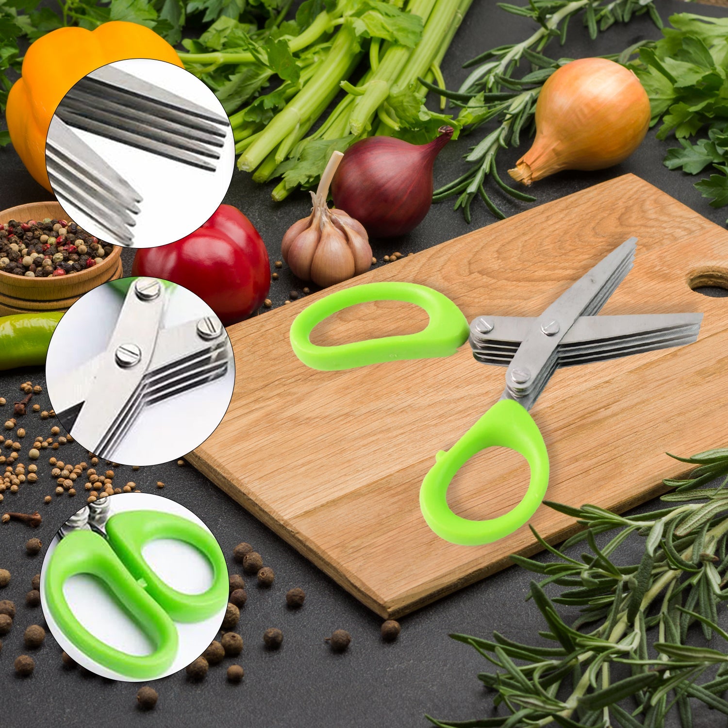Premium 5 Blade Herb Shears