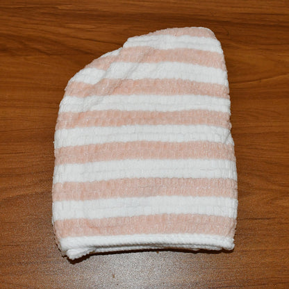 Soft Microfiber Hair Drying Towel Wrap with Cute Teddy Bear Button (1 Pc)