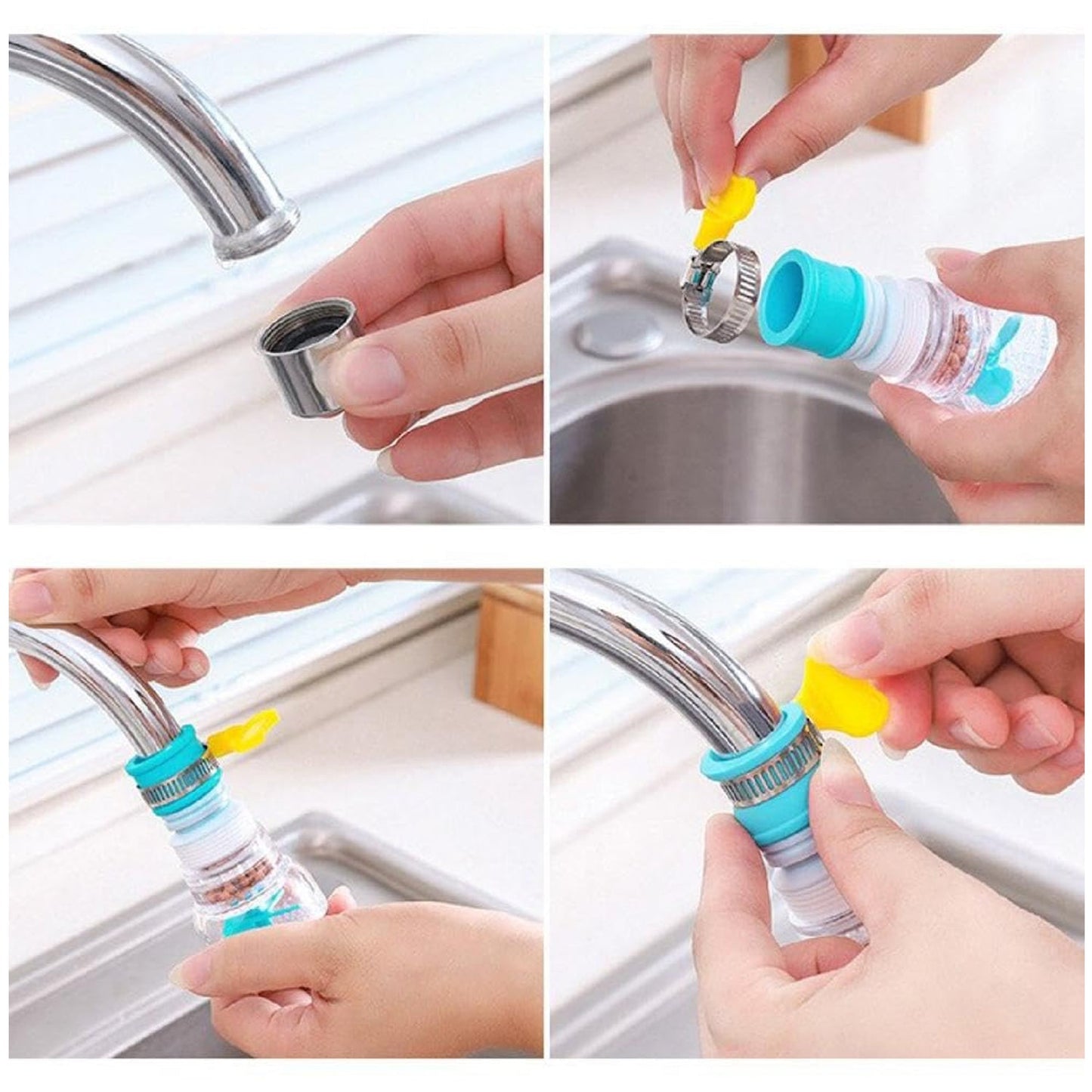 Premium Faucet Water Filter with Flexible Extension Pipe (1 Pc)