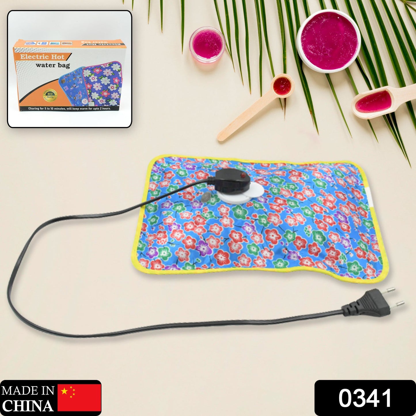 Hot water bag with electric heating
