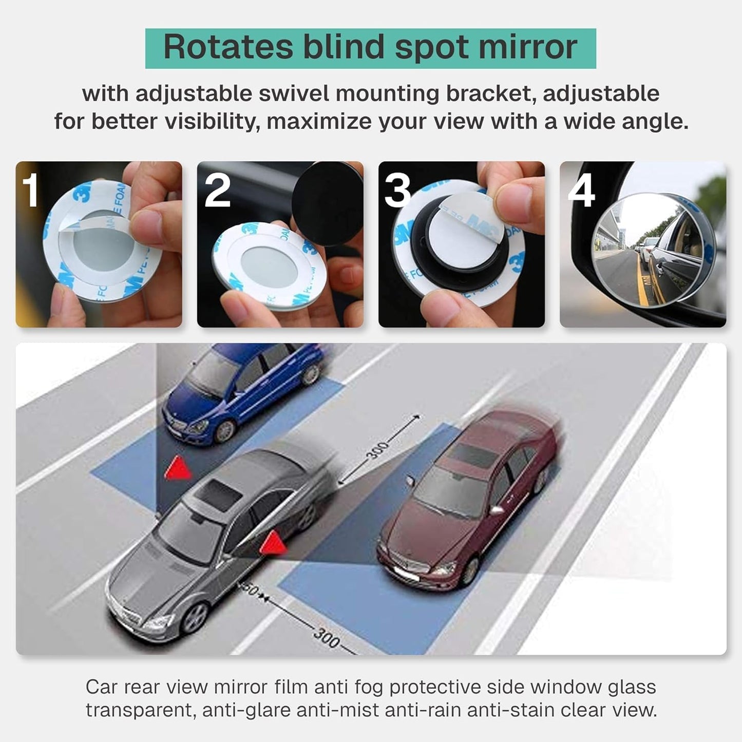 Car Blind Spot Mirror 2 Pc Set