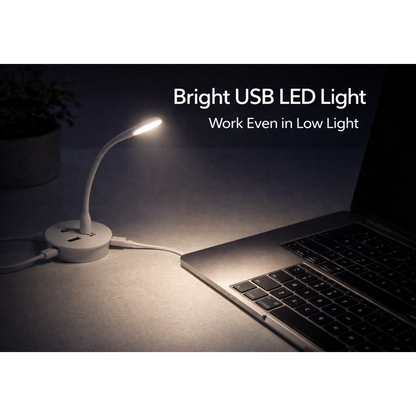 Portable Mini USB Fan, USB Ligh & USB 3 HUB / Port Combo