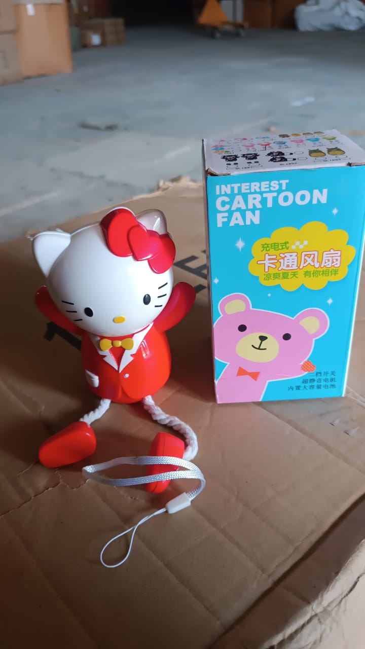USB Cartoon Character Mini Table Fan for Kids (1 Pc)