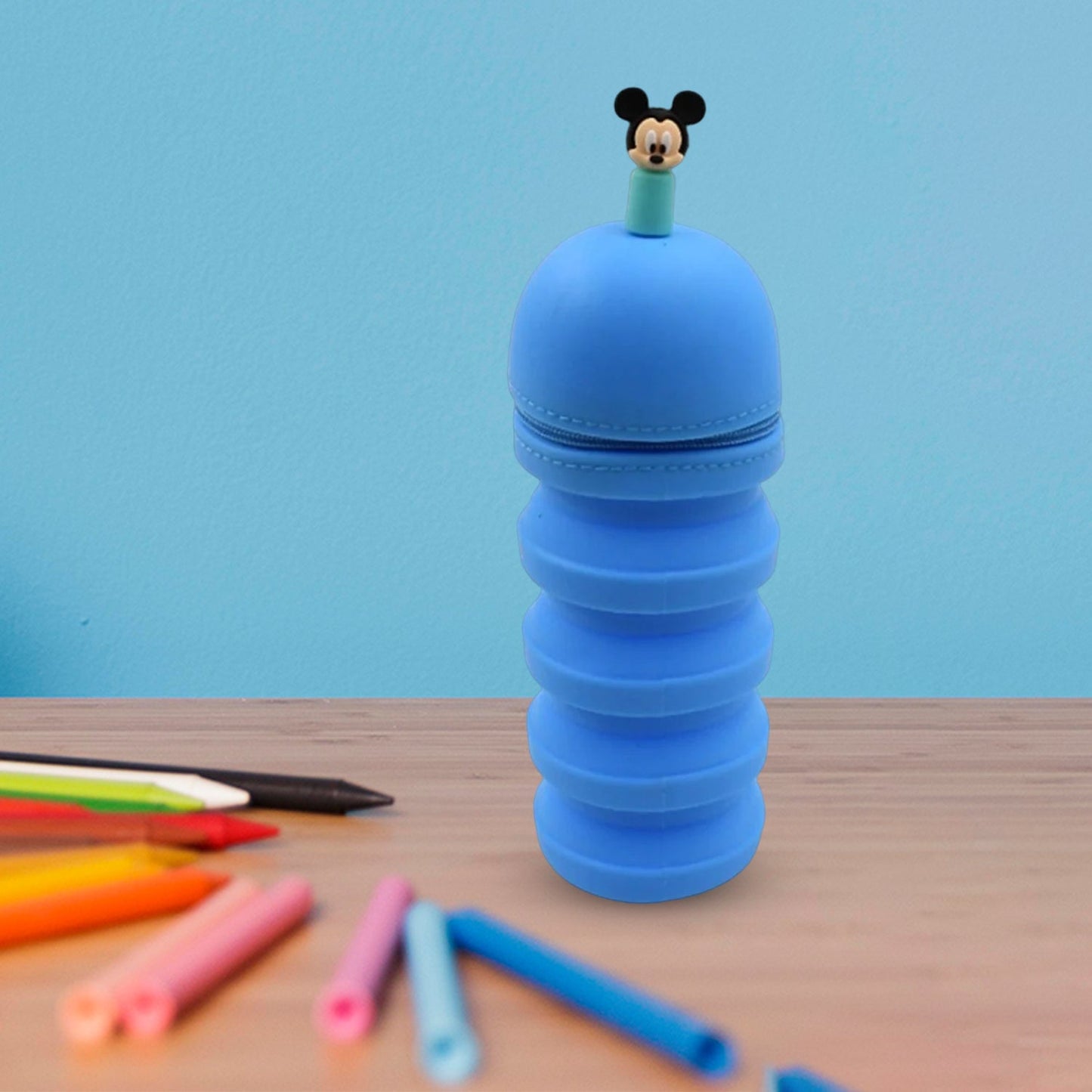 Silicone Telescopic Pencil Case – Large Capacity Zipper Case for School & Office