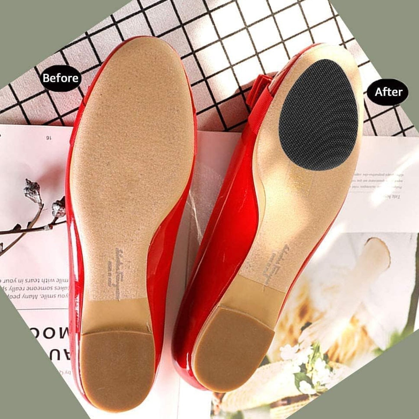 Non-Slip Shoe Pads, Rubber Shoe Sole Protector Pads, High Heels, Boots (10 Pcs Set)