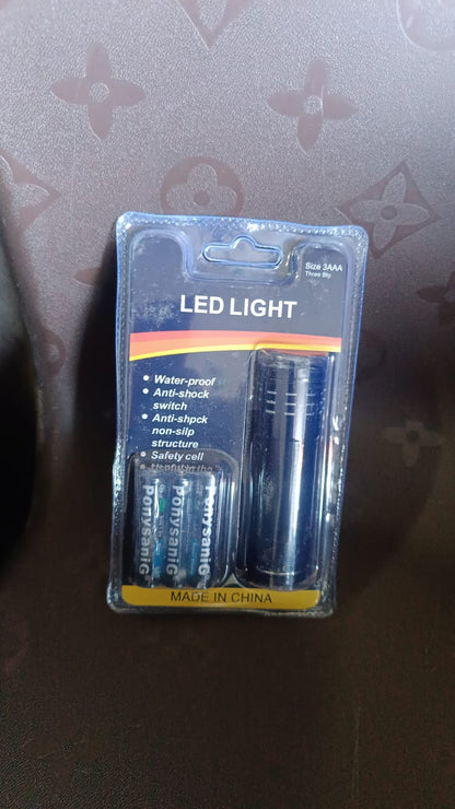 Portable Mini Torch - Super-Bright LED Flashlight with 3AAA Batteries Included