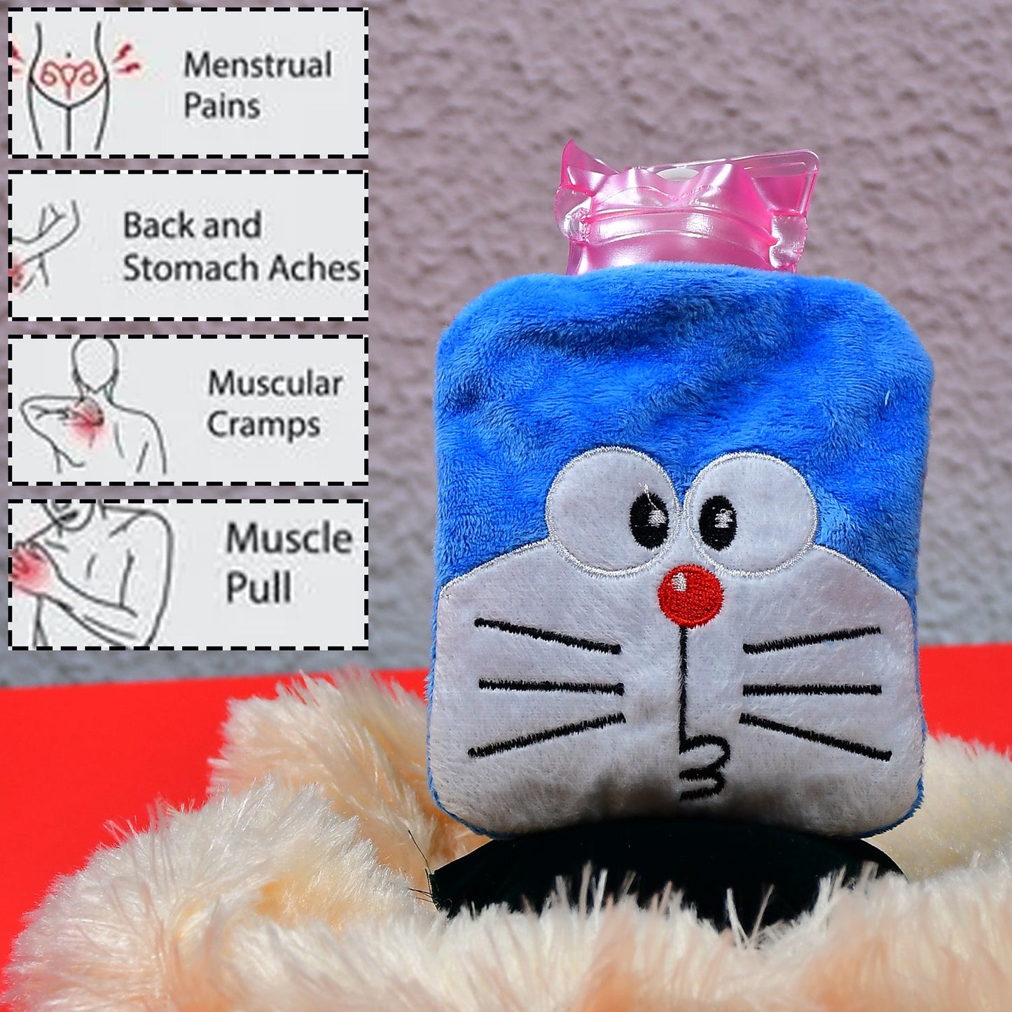 Doremon Hot Water Bag for Pain Relief & Warmth with Cover