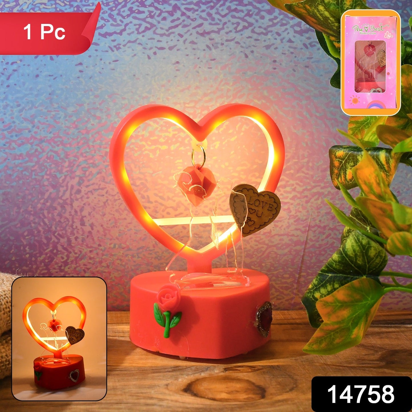 This Romantic Heart-Shaped LED Light Showpiece