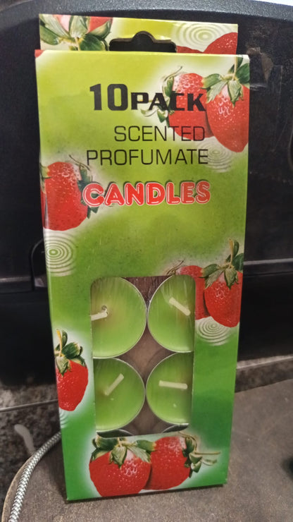 8–9 Hour Unscented Smokeless Candles for Festivals, Parties & Dinners (10 Pc)