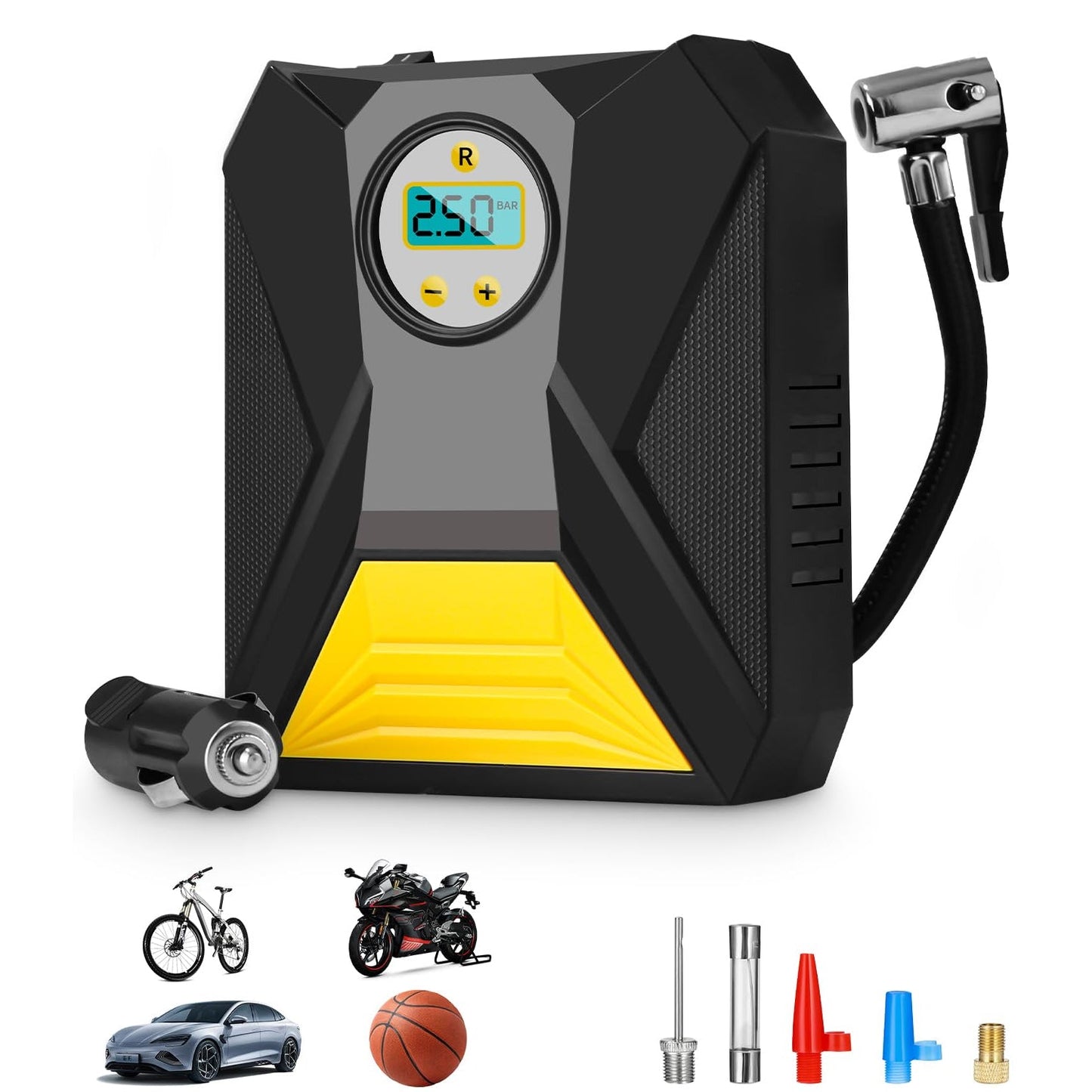 Mini Digital Portable Car Tyre Air Compressor - (1 Pc)