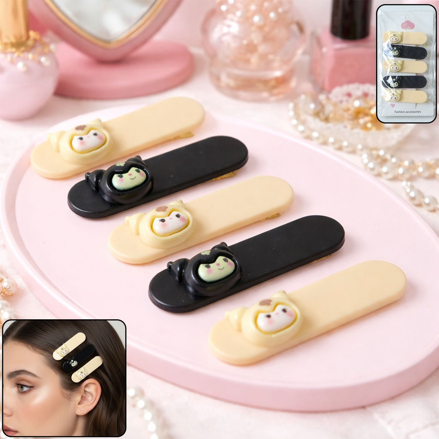 Cute cartoon hair clips for daily wear