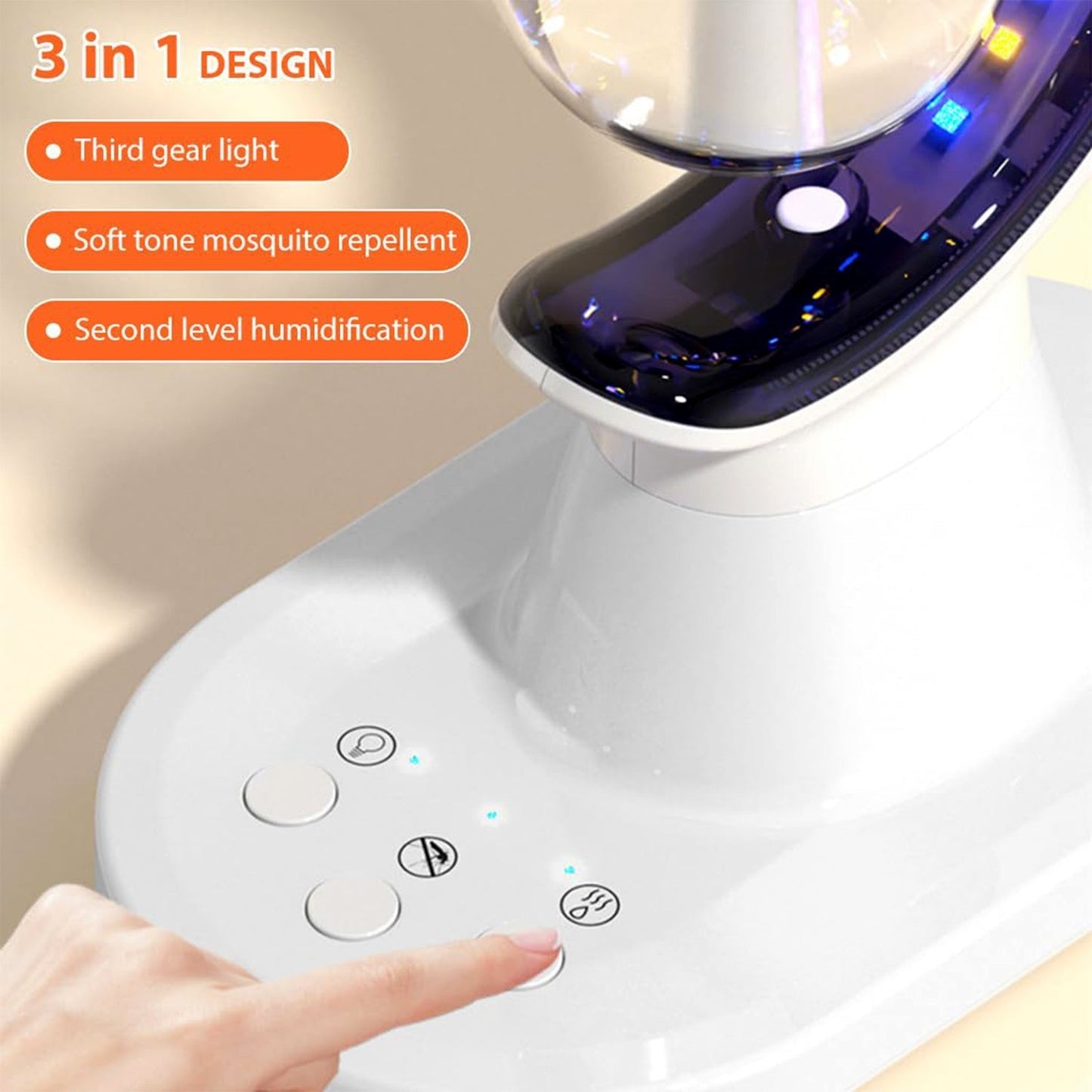 3-in-1 LED Lamp with Humidifier and Mosquito Repellent (1 Pc)
