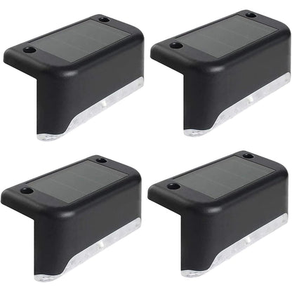 4-Piece Solar Waterproof Garden, Stair & Railing Lights