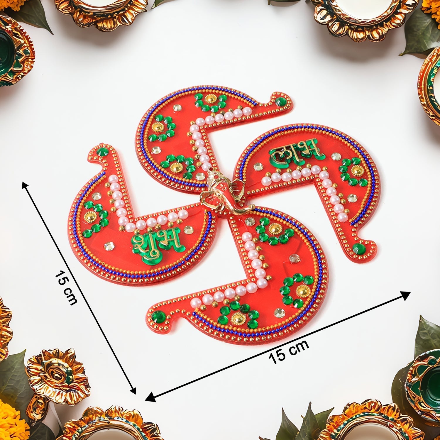 Religious Golden Swastik Wall Hanging
