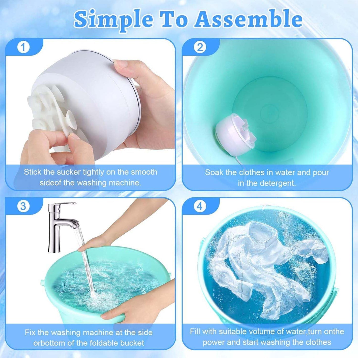 Mini Turbo Washing Machine – Portable USB Washer for Home & Small Spaces