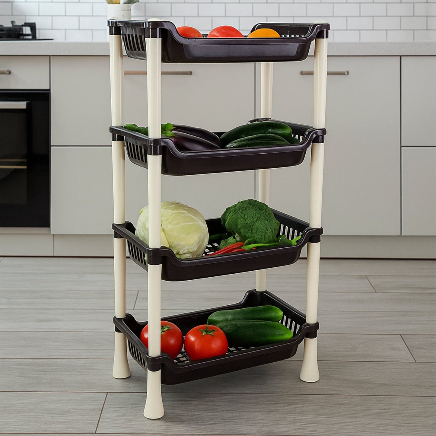 Apex 4-Layer Small Multipurpose Plastic Storage Rack