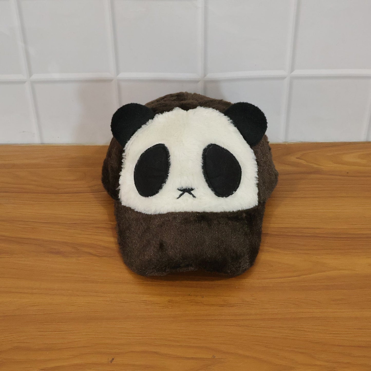 Cute Panda Design Plush Winter Cap (1 Pc)