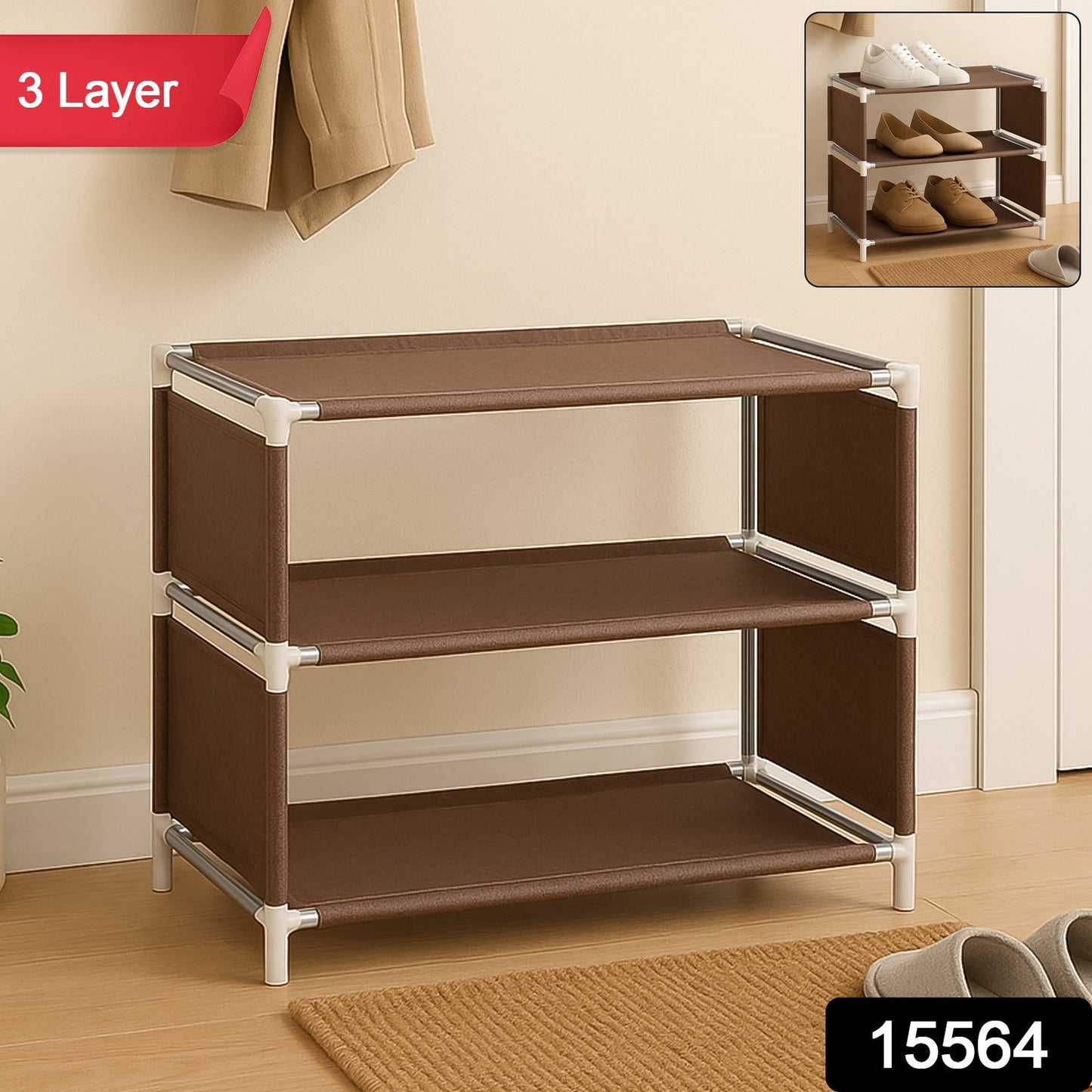 Multi-Tier Fabric Shoe Rack