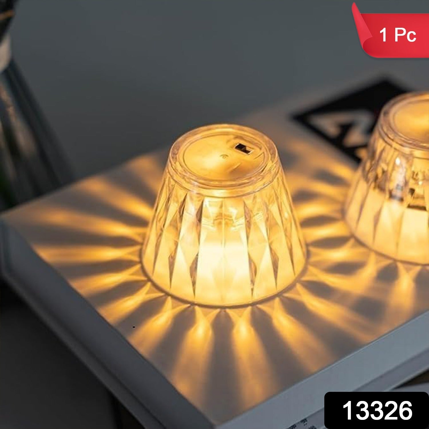 Cup-Shaped Crystal Table Lamp