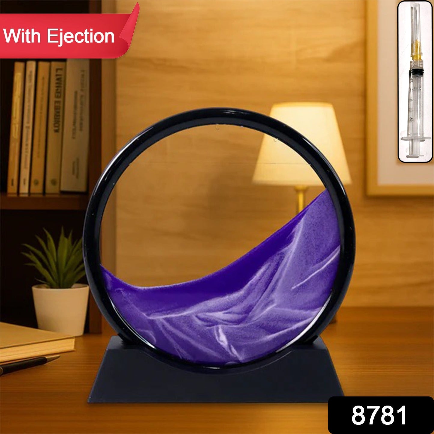 3D Moving Sand Art – Liquid Motion Deep Sea Sandscape with Round Glass Frame (1 Pc)