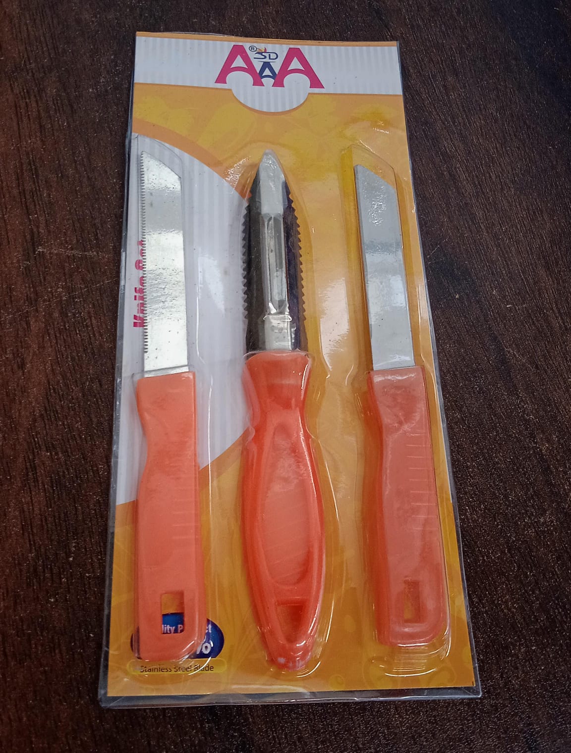 3in1 Multipurpose Stainless Steel Classic Kitchen Knife Set of 3